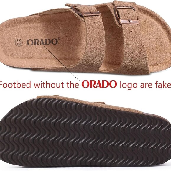 Women Suede Sandals Cork Footbed Summer Slides Adjustable Buckle 9 - Picture 6 of 8